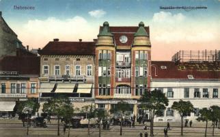 Debrecen, Hegedűs és Sándor palota, gyógyszertár, Hitelbank, Mihály Sámuel üzlete, Orosz Dezső fogászati műterme