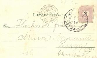 1898 Győr, Zsinagóga, állami főreáliskola, litho; kiadja Polgár Bertalan (fl)