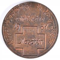 Mucza Lajos 1987. "A Magyar Vöröskereszt VII. Kongresszusa emlékére - Mezőtúr" Br emlékpla...