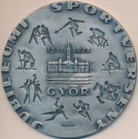 Renner Kálmán (1927-1994) 1971. "Jubileumi Sportverseny Győr" / "Nemzetközi röplabda Rába kupa" ezüstözött Br emlékérem (80mm) T:2