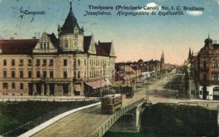 Temesvár, Józsefváros, Horgony palota, Royal Szálló / palace, hotel, tram (EK)