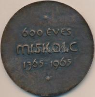 Varga Miklós (1928-) 1965. "600 éves Miskolc 1365-1965" Br emlékérem (91mm) T:2