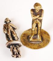 cca 1900 2 db Napóleont ábrázoló fém figura, m: 4 és 58 cm