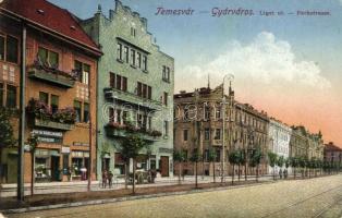 Temesvár, Gyárváros, Liget út, Papírkereskedés, Sírkő raktár / street, Paper Trading, Tombstone warehouse (EK)