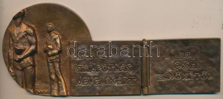 Várhelyi György (1942-)1989. "Horváth László öttusa - Kiváló utánpótlás neveléséért az OSH elnökétől" kinyitható Br emlékplakett (kinyitva 200x84mm) T:1-,2