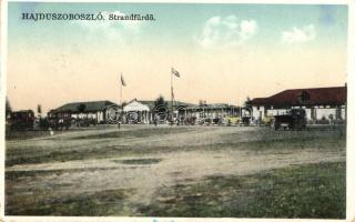 Hajdúszoboszló, strandfürdő, automobil, Balogh Kálmán kiadása