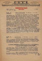 1943-44 Az MTI 2 db bizalmas Rádiófigyelő kiadványa