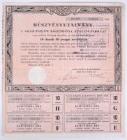 Budapest 1946. "Salgó-Tarjáni Kőszénbánya Részvény-Társulat" részvényutalványa 10db 30P értékű részvényről bélyegzéssel, szelvényekkel T:II-