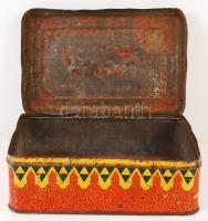 Cikória kávé virámintás fémdoboza, 14x20x8 cm