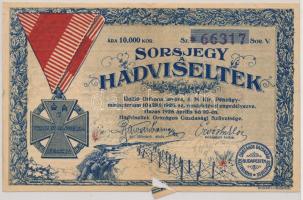 Budapest 1926. "Sorsjegy a Hadviseltek Üdülő Otthona javára" 10.000K értékben T:III,III-