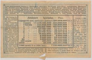 Budapest 1926. "Sorsjegy a Hadviseltek Üdülő Otthona javára" 10.000K értékben T:III,III-