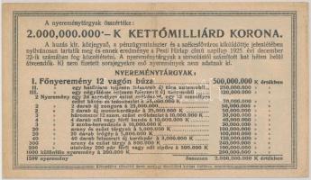 Budapest 1925. "Diák-sorsjegy XIII. sorozat" 5000K T:III