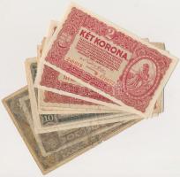 1920. 2K (7x) + 10K (2x) + 50K "Orell Füssli Zürich" + 1923. 100K "Magyar Pénzjegynyomda Rt. Budapest" T:I-,II,III,III-,IV
