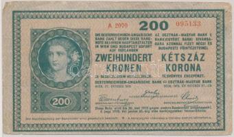 1918. 200K "A 2070" hullámos hátlappal T:III