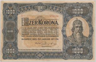 1920. 1000K "Orell Füssli Zürich" T:III Adamo K43