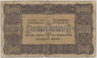 1923. 5000K "40 FILLÉR NEGYVEN FILLÉR" felülbélyegzéssel T:IV