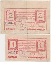 Esztergom 1919. 1K + 2K "Utalvány" mindkettő felülbélyegzett T:III