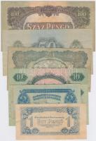 1944. 1P + 2P + 5P + 10P (2x) + 20P + 50P + 100P mindegyik "A Vöröshadsereg Parancsnoksága" T:II,III