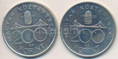 1993. 200Ft Ag "MNB" (2x) T:2