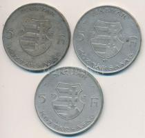 1947. 5Ft Ag "Kossuth" (3x) T:2-,3 Adamo F8.1