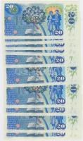 Csehszlovákia 1988. 20K (10x) sorszámkövetők T:I-
Czechoslovakia 1988. 20 Korun (10x) sequential ser...