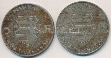 1947. 5Ft Ag "Kossuth" (2x) T:2-,3 Adamo F8.1