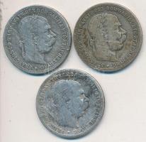 Ausztria 1893-1901. 1K Ag (3x) T:3
Austria 1893-1901. 1 Corona Ag (3x) C:F