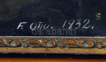 F. Ottó jelzéssel: Krisztus az Olajfák hegyén. Olaj, sérült vászon, antik sérült keretben, 73×102 cm