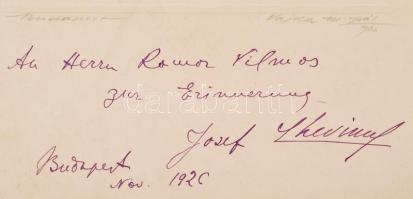 1926 Josef Lhévinne (1874-1944) orosz pianista portréja, Lhévinne által Komor Vilmos (1895-1971) kar...