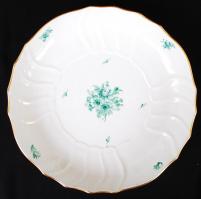 Herendi virág mintás tál, kézzel festett, jelzett (kicsi korona), hibátlan, d:26,5 cm