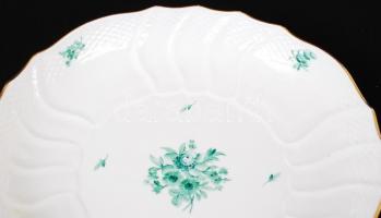 Herendi virág mintás tál, kézzel festett, jelzett (kicsi korona), hibátlan, d:26,5 cm