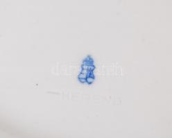 Herendi virág mintás tál, kézzel festett, jelzett (kicsi korona), hibátlan, d:26,5 cm