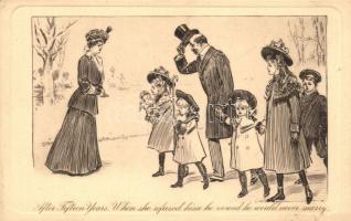 Woman and man, family, humour, James Henderson & Sons Pictorial Comedy (EK)