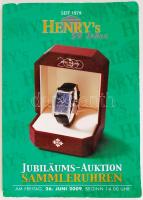 2009 Henry's 30 Jahre Jubiläums-Auktion Sammleruhren, német nyelvű aukciós órakatalógus árakkal, 111p / 2009 Henry's 30 Jahre Jubiläums-Auktion Sammleruhren catalog, 111p