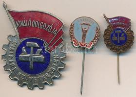1952. "Kisipari Szövetkezetek Kiváló Dolgozója" zománcozott fém jelvény, miniatűrrel, eredeti tokjában, igazolvánnyal + DN "Békéért" zománcozott fém jelvény T:2