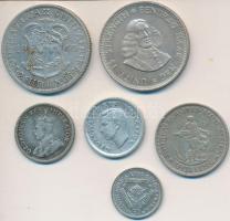 Dél-Afrikai Köztársaság 1954. 3P Ag + 1933-1941. 6P Ag (2x) + 1932. 1Sh + 1940. 2Sh + 1964. 20c T:2-...