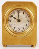 Régi réz mechanikus utazóóra működőképes állapotban, 9x4x4 cm / Glass-copper traveller-watch