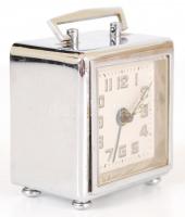 Régi art deco utazóóra működőképes állapotban, felületén karcolásokkal, 5,5x5,5x4 cm /
Art deco trav...