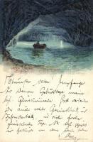 Capri, Grotta Azzurrra / cave litho (EB)