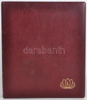 Lindner Lotus 5800 képeslap berakó 50 db kettes osztású lappal (100/200 férőhely) bordó gyűrűs borít...