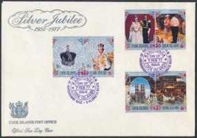 25th reign anniversary of Queen Elizabeth II set (3 pairs) + block on 2 FDC II. Erzsébet királynő ur...