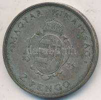 1935. 2P Ag "Pázmány" T:2- Adamo P7.1