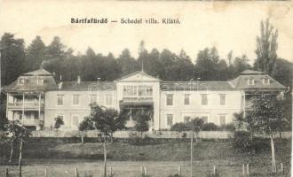 Bártfafürdő, Schedel villa, kilátó / villa, lookout (cut)