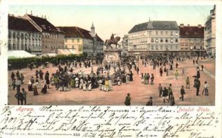 Zagreb, Agram; Jelacic square (small tear)