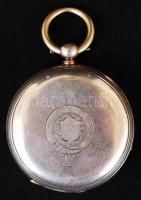 cca 1890 Ezüst (Ag) kulcsos zsebóra, számlapja kissé repedt, br: 75,7 g / Silver pocket watch