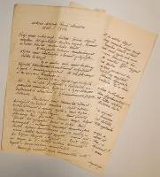 1914 Nedeczky Rezső alezredes harctéri helytállását és hősi halálát leíró irat