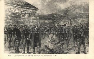 Metz, Garnison / Garrison, burning flag (Rb)