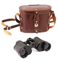 cca 1950 Jelzett munkásőr távcső eredeti bőr tokban