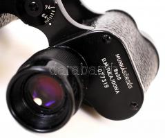 cca 1950 Jelzett munkásőr távcső eredeti bőr tokban