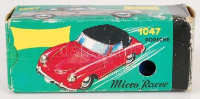 Régi Lilliput Micro-Racer Porsche 1047 felhúzhatós kisautó eredeti dobozában kulccsal